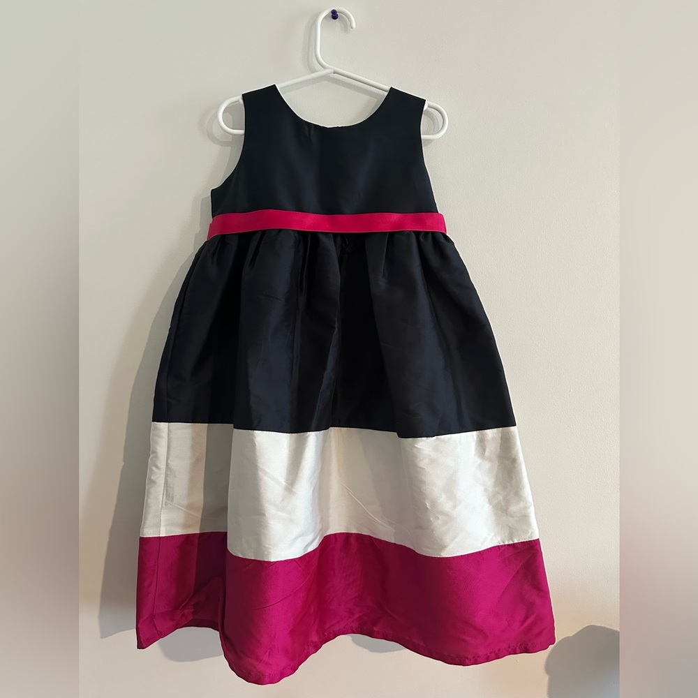 Elegant Navy and Pink Kids Dress